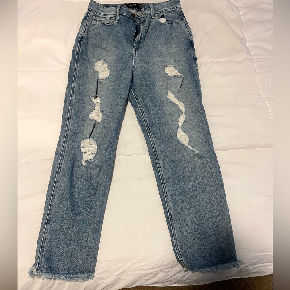 Hollister High Waist Cropped Mom Jeans Size 11 Regular